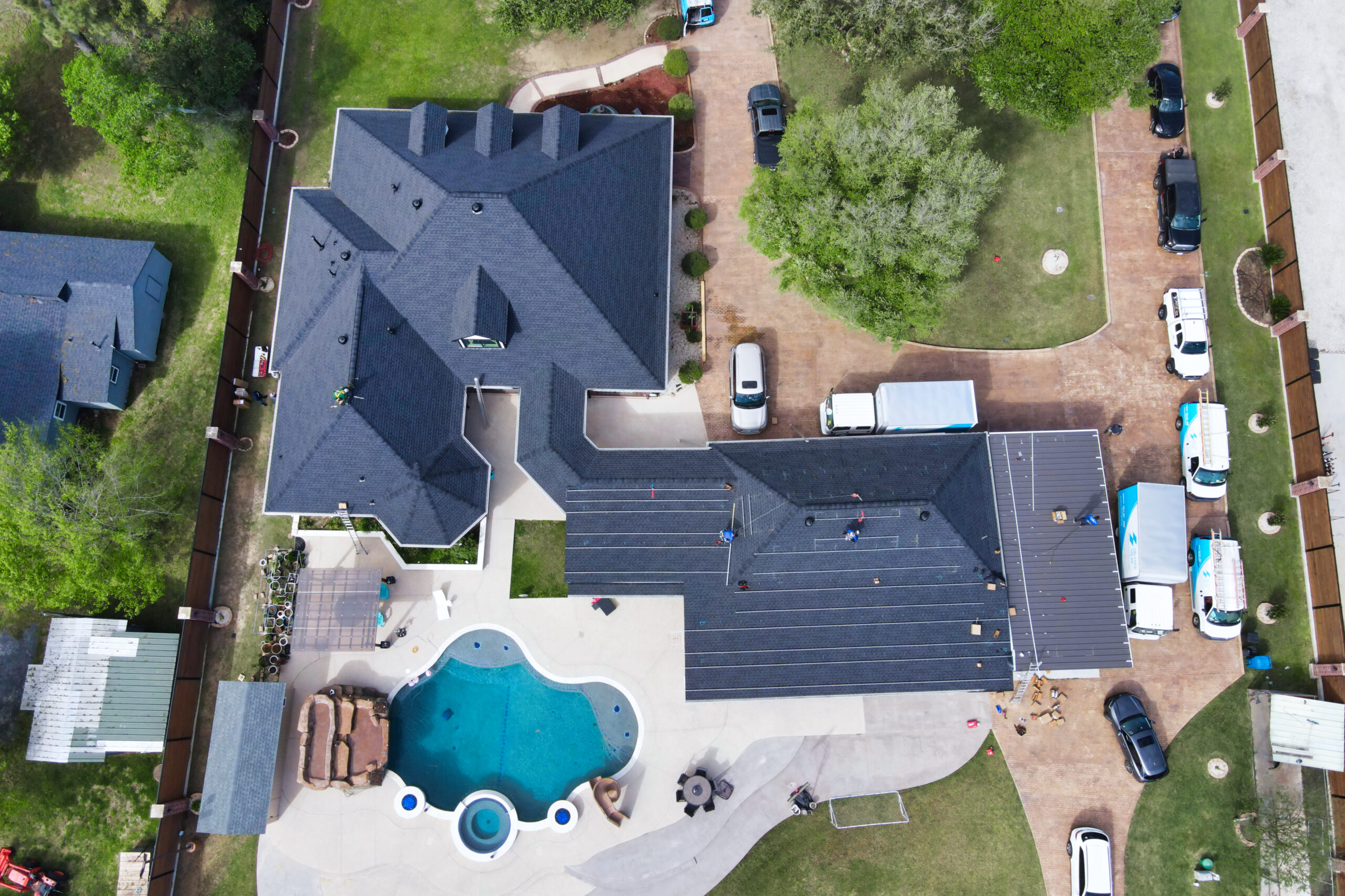 Getting a residential rooftop in Houston Texas ready for solar panels installation.
