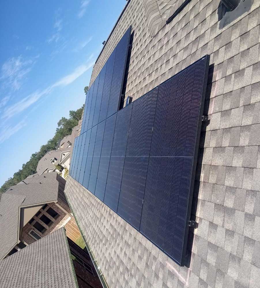 In Houston, Texas, a residential solar panel array installed by Solstice Solar.